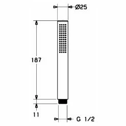 BAUHAUS Hansa Stilo Handbrause Anzahl Funktionen: 1, Durchmesser: 2,5 Cm, Chrom -Sanitärinstallation Verkaufsladen 12 1016