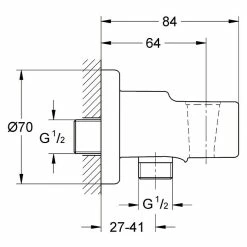 BAUHAUS Grohe Wandanschlussbogen Relexa ½″, Chrom -Sanitärinstallation Verkaufsladen 12 1159