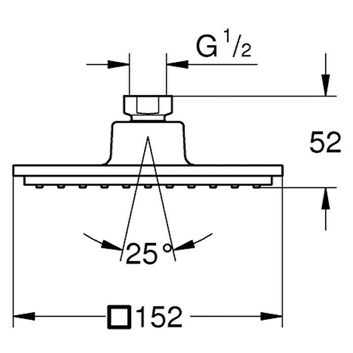 BAUHAUS Grohe Euphoria Cube Kopfbrause 152 15,2 X 15,2 Cm, 9,5 L/min Bei 3 Bar, Chrom 4 BAUHAUS Grohe Euphoria Cube Kopfbrause 152 15,2 X 15,2 Cm, 9,5 L/min Bei 3 Bar, Chrom – Bild 2