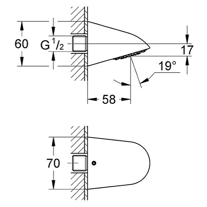 BAUHAUS Grohe Kopfbrause Relexa 70 Anzahl Funktionen: 1, Chrom 4 BAUHAUS Grohe Kopfbrause Relexa 70 Anzahl Funktionen: 1, Chrom – Bild 2