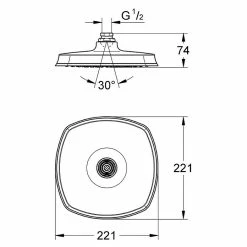 BAUHAUS Grohe Kopfbrause Grandera 210 22,1 X 22,1 Cm, 18 L/min Bei 3 Bar, Chrom -Sanitärinstallation Verkaufsladen 12 1291