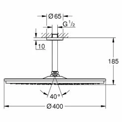 BAUHAUS Grohe Rainshower Cosmopolitan 400 Kopfbrausen-Set Durchmesser: 40 Cm, 24 L/min Bei 3 Bar, Deckenmontage, Chrom 5 BAUHAUS Grohe Rainshower Cosmopolitan 400 Kopfbrausen-Set Durchmesser: 40 Cm, 24 L/min Bei 3 Bar, Deckenmontage, Chrom -Sanitärinstallation Verkaufsladen 12 1318