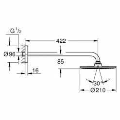 BAUHAUS Grohe Rainshower Cosmopolitan 210 Kopfbrausen-Set Durchmesser: 21 Cm, Ausladung: 42,2 Cm, 24 L/min Bei 3 Bar, Chrom 5 BAUHAUS Grohe Rainshower Cosmopolitan 210 Kopfbrausen-Set Durchmesser: 21 Cm, Ausladung: 42,2 Cm, 24 L/min Bei 3 Bar, Chrom -Sanitärinstallation Verkaufsladen 12 1331