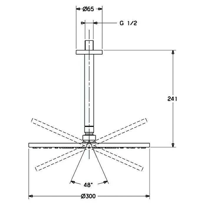 BAUHAUS Hansa Viva Kopfbrausen-Set Durchmesser: 30 Cm, 12 L/min Bei 3 Bar, Deckenmontage, Chrom 4 BAUHAUS Hansa Viva Kopfbrausen-Set Durchmesser: 30 Cm, 12 L/min Bei 3 Bar, Deckenmontage, Chrom – Bild 2