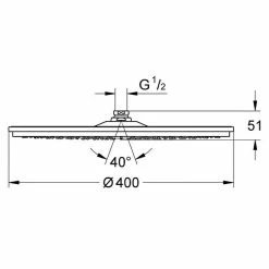 BAUHAUS Grohe Rainshower Cosmopolitan 400 Kopfbrause Durchmesser: 40 Cm, 15 L/min Bei 3 Bar, Anzahl Funktionen: 1, Chrom 5 BAUHAUS Grohe Rainshower Cosmopolitan 400 Kopfbrause Durchmesser: 40 Cm, 15 L/min Bei 3 Bar, Anzahl Funktionen: 1, Chrom -Sanitärinstallation Verkaufsladen 12 1367