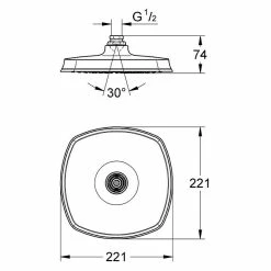BAUHAUS Grohe Kopfbrause Grandera 210 22,1 X 22,1 Cm, 18 L/min Bei 3 Bar, Chrom/Gold -Sanitärinstallation Verkaufsladen 12 1371