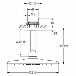 BAUHAUS Grohe Rainshower SmartActive Kopfbrausen-Set 310 Cube 31 X 31 Cm, 25 L/min Bei 3 Bar, Deckenmontage, Moonwhite/Chrom -Sanitärinstallation Verkaufsladen 12 1373
