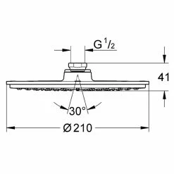 BAUHAUS Grohe Rainshower Cosmopolitan 210 Kopfbrause Durchmesser: 21 Cm, 9,5 L/min Bei 3 Bar, Anzahl Funktionen: 1, Chrom -Sanitärinstallation Verkaufsladen 12 1377