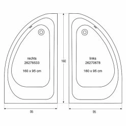 BAUHAUS Camargue Eckbadewanne Houston L X B: 160 X 95 Cm, Rechtsseitig, Sanitäracryl, Weiß -Sanitärinstallation Verkaufsladen 12 1401