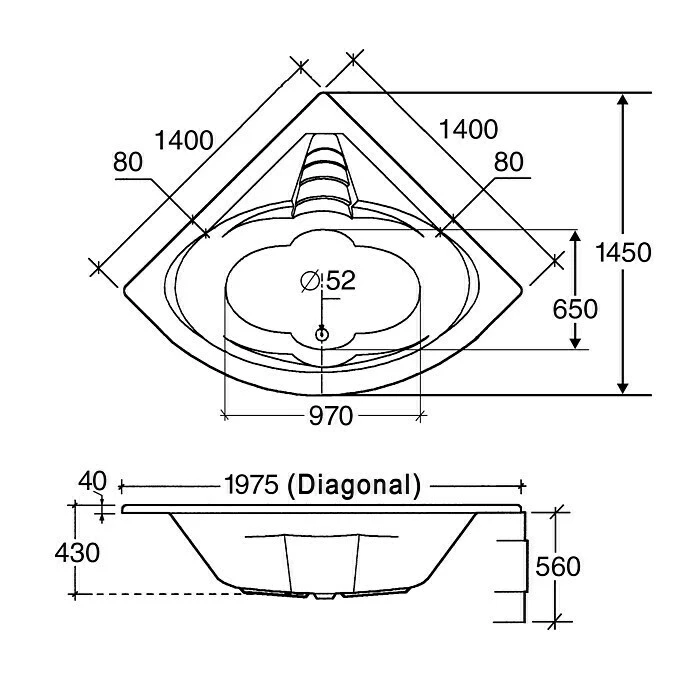 BAUHAUS Ottofond Eckbadewanne Sydney 140 X 140 Cm, Sanitäracryl, Weiß 5 BAUHAUS Ottofond Eckbadewanne Sydney 140 X 140 Cm, Sanitäracryl, Weiß – Bild 3