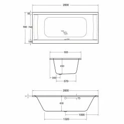 BAUHAUS Ottofond Badewanne Palermo 200 X 90 Cm, Sanitäracryl, Weiß -Sanitärinstallation Verkaufsladen 12 1447