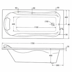 BAUHAUS Ottofond Badewanne Domingo 170 X 80 Cm, Sanitäracryl, Weiß -Sanitärinstallation Verkaufsladen 12 1485
