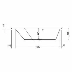 BAUHAUS Duravit Badewanne Paiova 5 190 X 140 Cm, Raumecke Links, Sanitäracryl, Weiß -Sanitärinstallation Verkaufsladen 12 1490