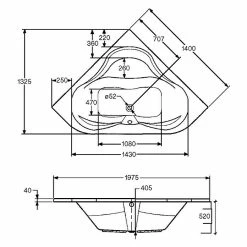 BAUHAUS Ottofond Eckbadewanne Valletta 140 X 140 Cm, Sanitäracryl, Weiß -Sanitärinstallation Verkaufsladen 12 1530