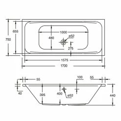 BAUHAUS Ottofond Badewanne Punta 170 X 75 Cm, Sanitäracryl, Weiß -Sanitärinstallation Verkaufsladen 12 1534