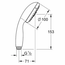 BAUHAUS Grohe Tempesta 100 Handbrause Anzahl Funktionen: 4, 9,5 L/min Bei 3 Bar, Chrom -Sanitärinstallation Verkaufsladen 12 154