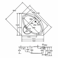 BAUHAUS Ottofond Eckbadewanne Piräus 151 X 151 Cm, Sanitäracryl, Weiß -Sanitärinstallation Verkaufsladen 12 1601
