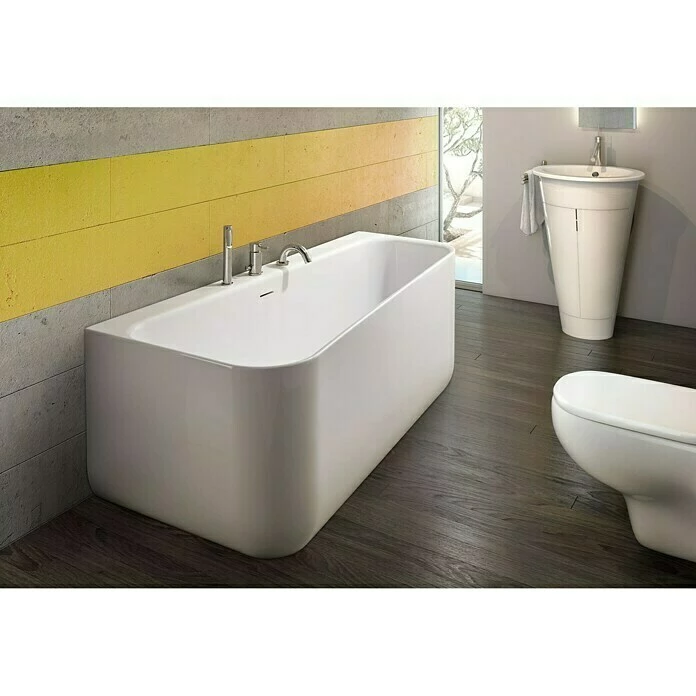 BAUHAUS Ottofond Badewanne Debby 155 X 75 Cm, Rechtsseitig, Mit Ab- & Überlaufgarnitur & Wannenrandarmatur, Sanitäracryl, Weiß 3 BAUHAUS Ottofond Badewanne Debby 155 X 75 Cm, Rechtsseitig, Mit Ab- & Überlaufgarnitur & Wannenrandarmatur, Sanitäracryl, Weiß