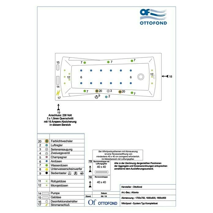 BAUHAUS Ottofond Whirlpool Santos 190 X 90 Cm, Sanitäracryl, Weiß 5 BAUHAUS Ottofond Whirlpool Santos 190 X 90 Cm, Sanitäracryl, Weiß – Bild 3