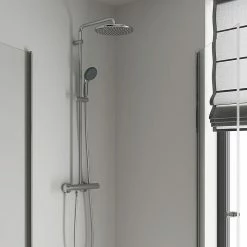 BAUHAUS Grohe Duschsystem 250 Mit Thermostatarmatur, Lochabstand: 101,6 Cm, Anzahl Strahlarten: 2 Stk., Chrom -Sanitärinstallation Verkaufsladen 12 165