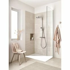 BAUHAUS Grohe Duschsystem 250 Mit Thermostatarmatur, Lochabstand: 101,6 Cm, Anzahl Strahlarten: 2 Stk., Chrom -Sanitärinstallation Verkaufsladen 12 166