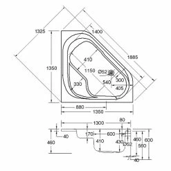 BAUHAUS Ottofond Eckbadewanne Tampa 135 X 135 Cm, Sanitäracryl, Weiß -Sanitärinstallation Verkaufsladen 12 1673