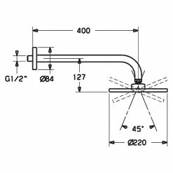 BAUHAUS Hansa Jet Kopfbrausen-Set Durchmesser: 22 Cm, 12 L/min Bei 3 Bar, Chrom -Sanitärinstallation Verkaufsladen 12 168