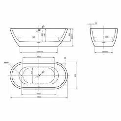 BAUHAUS Ottofond Freistehende Badewanne Dorado 190 X 90 Cm, Sanitäracryl, Weiß -Sanitärinstallation Verkaufsladen 12 1684