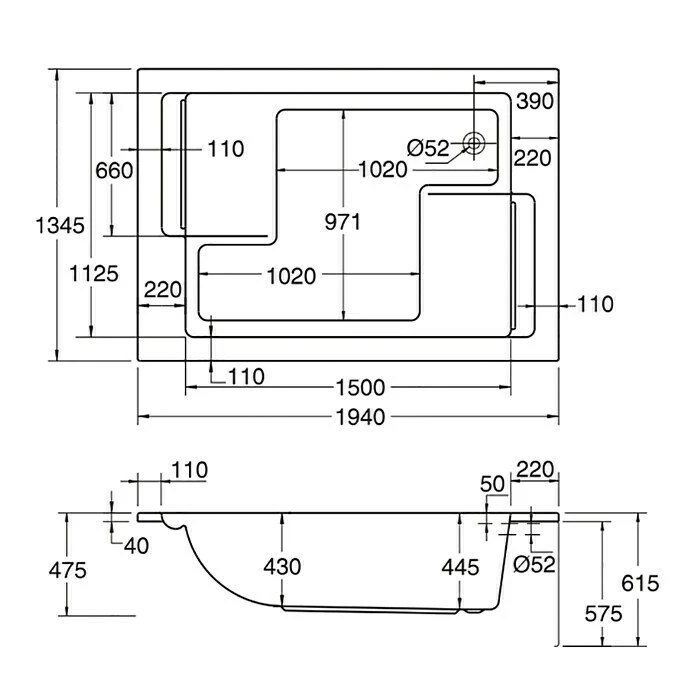 BAUHAUS Ottofond Badewanne Ontario 195 X 135 Cm, Sanitäracryl, Weiß 5 BAUHAUS Ottofond Badewanne Ontario 195 X 135 Cm, Sanitäracryl, Weiß – Bild 3