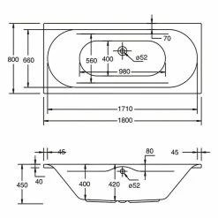 BAUHAUS Ottofond Badewanne Bali 180 X 80 Cm, Sanitäracryl, Weiß -Sanitärinstallation Verkaufsladen 12 1693