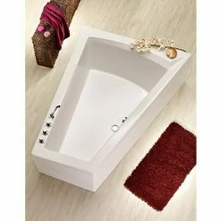 BAUHAUS Ottofond Badewanne Cebu 2 A Rechtsseitig, 175 X 135/70 X 50 Cm, Sanitäracryl, Weiß