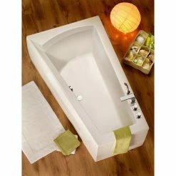 BAUHAUS Ottofond Badewanne Cebu 1 B Linksseitig, 160 X 100/67,5 X 51 Cm, Sanitäracryl, Weiß