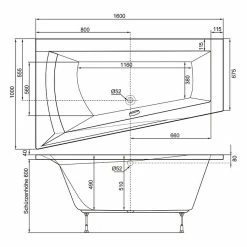 BAUHAUS Ottofond Badewanne Cebu 1 B Linksseitig, 160 X 100/67,5 X 51 Cm, Sanitäracryl, Weiß -Sanitärinstallation Verkaufsladen 12 1712