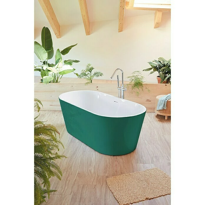 BAUHAUS Camargue Freistehende Badewanne Torino L X B: 170 X 80 Cm, 268 L, Sanitäracryl, Grün/Weiß 3 BAUHAUS Camargue Freistehende Badewanne Torino L X B: 170 X 80 Cm, 268 L, Sanitäracryl, Grün/Weiß