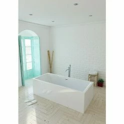 BAUHAUS Camargue Freistehende Badewanne Torino Cube L X B: 180 X 80 Cm, Sanitäracryl, Weiß