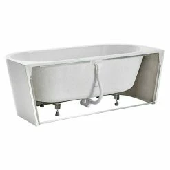 BAUHAUS Ottofond Badewanne Pueblo 180 X 80 Cm, Linksseitig, Mit Ab- & Überlaufgarnitur, Sanitäracryl, Weiß -Sanitärinstallation Verkaufsladen 12 1804