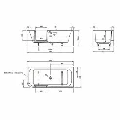 BAUHAUS Ottofond Badewanne Pueblo 180 X 80 Cm, Linksseitig, Mit Ab- & Überlaufgarnitur, Sanitäracryl, Weiß -Sanitärinstallation Verkaufsladen 12 1807
