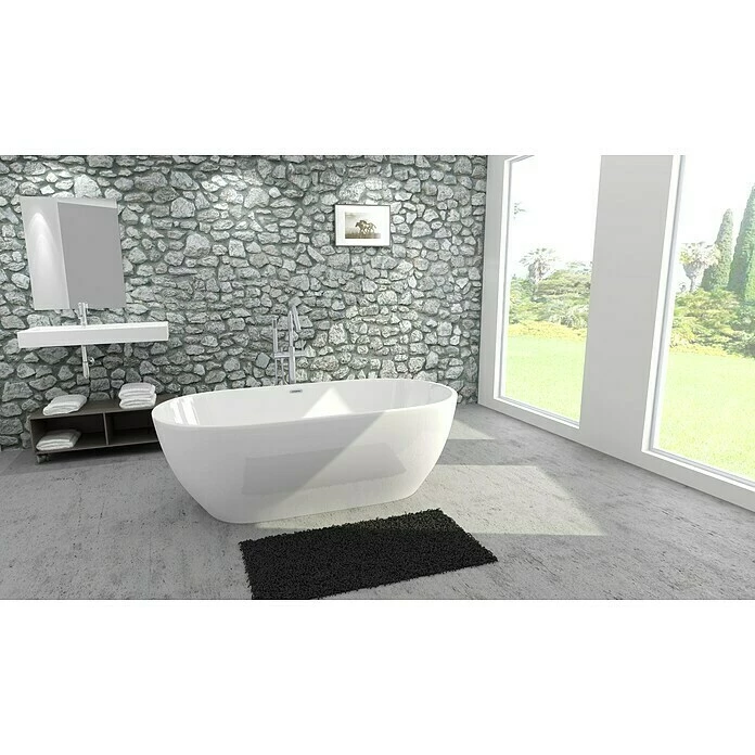 BAUHAUS Camargue Freistehende Badewanne Trento L X B: 150 X 75 Cm, 248 L, Sanitäracryl, Weiß 5 BAUHAUS Camargue Freistehende Badewanne Trento L X B: 150 X 75 Cm, 248 L, Sanitäracryl, Weiß – Bild 3