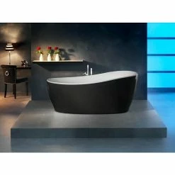 BAUHAUS Ottofond Freistehende Badewanne Domani 180 X 85 Cm, Sanitäracryl, Schwarz/Weiß -Sanitärinstallation Verkaufsladen 12 1870