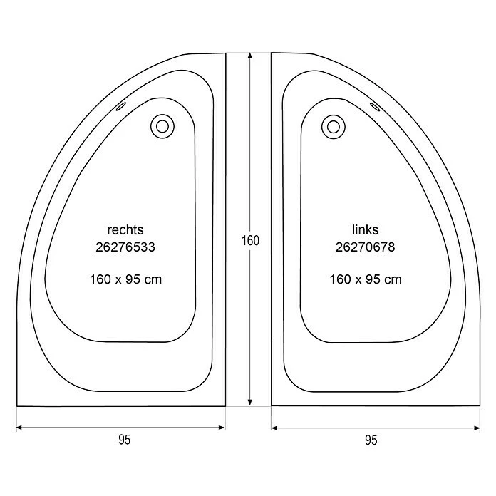 BAUHAUS Camargue Eckbadewanne Houston L X B: 160 X 95 Cm, Linksseitig, Sanitäracryl, Weiß 7 BAUHAUS Camargue Eckbadewanne Houston L X B: 160 X 95 Cm, Linksseitig, Sanitäracryl, Weiß – Bild 5