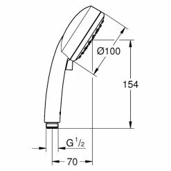 BAUHAUS Grohe Tempesta Cosmopolitan 100 Handbrause Anzahl Funktionen: 2, Durchmesser: 10 Cm, Chrom -Sanitärinstallation Verkaufsladen 12 193