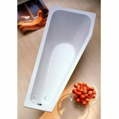 BAUHAUS Ottofond Badewanne Durban Rechtsseitig, 170 X 75/40 X 41,5 Cm, Sanitäracryl, Weiß