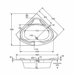 BAUHAUS Ottofond Eckbadewanne Maya 145 X 145 Cm, Sanitäracryl, Weiß -Sanitärinstallation Verkaufsladen 12 1952