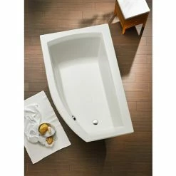 BAUHAUS Ottofond Badewanne Juno B Linksseitig, 160 X 98/63 X 45 Cm, Sanitäracryl, Weiß