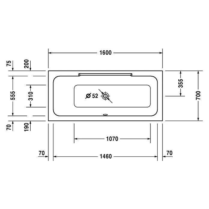 BAUHAUS Duravit DuraStyle Badewanne 160 X 70 Cm, Rückenschräge Links, Sanitäracryl, Weiß 5 BAUHAUS Duravit DuraStyle Badewanne 160 X 70 Cm, Rückenschräge Links, Sanitäracryl, Weiß – Bild 3