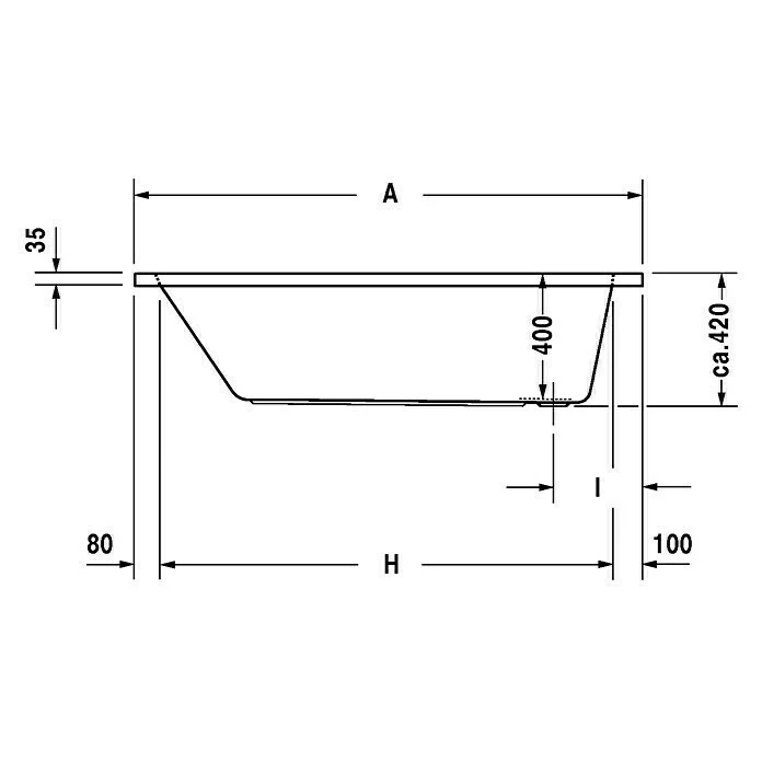 BAUHAUS Duravit D-Code Badewanne 160 X 70 Cm, Ablauf: Fußende, Sanitäracryl, Weiß 7 BAUHAUS Duravit D-Code Badewanne 160 X 70 Cm, Ablauf: Fußende, Sanitäracryl, Weiß – Bild 5