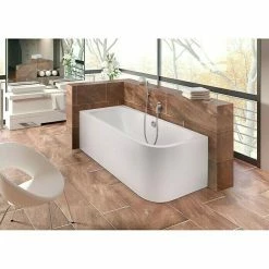 BAUHAUS Ottofond Badewanne Bonita 180 X 80 Cm, Rechtsseitig, Mit Ab- & Überlaufgarnitur, Sanitäracryl, Weiß