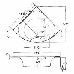 BAUHAUS Ottofond Eckbadewanne Largo 140 X 140 Cm, Sanitäracryl, Weiß -Sanitärinstallation Verkaufsladen 12 2108