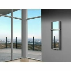 BAUHAUS Designheizkörper Singapur 47 X 120 Cm, Mit 1 Handtuchhalter (50 Mm), 799 W Bei 75/65/20 °C, Moonstone-Grau