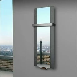 BAUHAUS Designheizkörper Singapur 47 X 120 Cm, Mit 1 Handtuchhalter (50 Mm), 799 W Bei 75/65/20 °C, Moonstone-Grau -Sanitärinstallation Verkaufsladen 12 2129